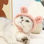 Cute Cat Costume Warm Bear Hat for Cat Adjustable Soft Small Pet Headwear Bear Hat for Cat Puppy Dog