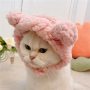Cute Cat Costume Warm Bear Hat for Cat Adjustable Soft Small Pet Headwear Bear Hat for Cat Puppy Dog