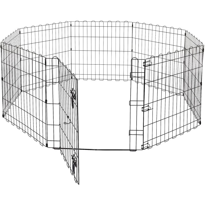 Foldable Metal Pet Dog Exercise Fence Pen With Door Gate