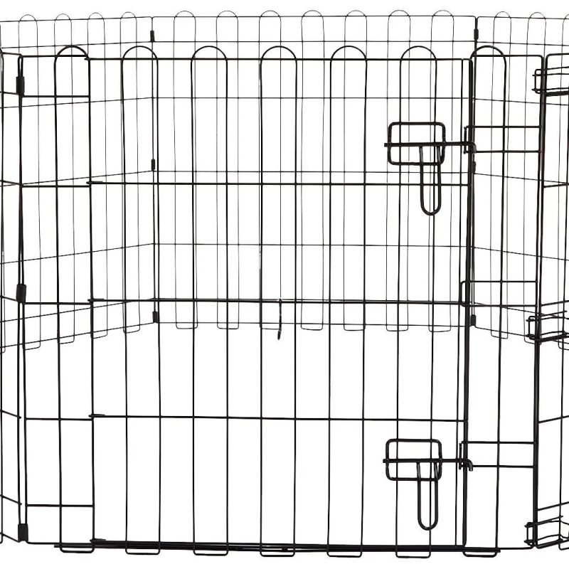 Foldable Metal Pet Dog Exercise Fence Pen With Door Gate