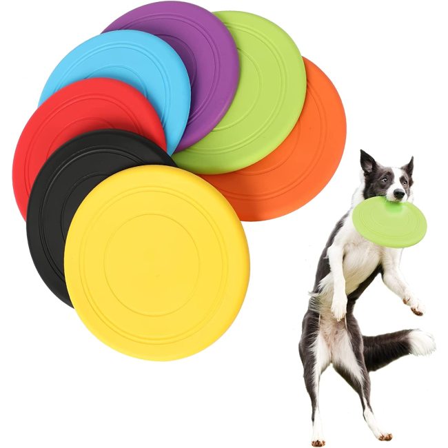 Silicone Dog Flying Disc Puppy Flyer Toy for Small Medium Dogs Puppy Toys
