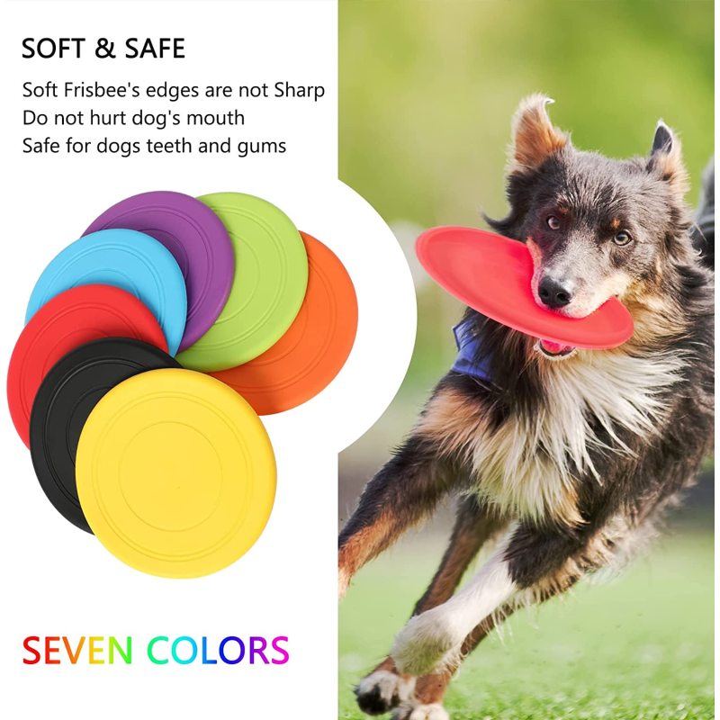 Silicone Dog Flying Disc Puppy Flyer Toy for Small Medium Dogs Puppy Toys