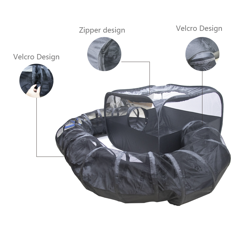Collapsible Cat Play Tunnel Breathable Tunnels for Indoor Cats Foldable Cat Tunnel