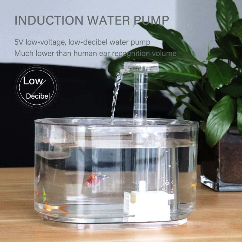 Amazon New Super-Silent Transparent Pet Water Dispenser Automatic Power-Off Led Wireless Sensor Drinking Pet Cat Water Fountain