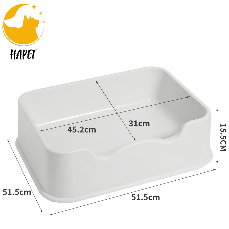 Open Cat Litter Box Nonstick Litter Pan Durable Standard Litter Box