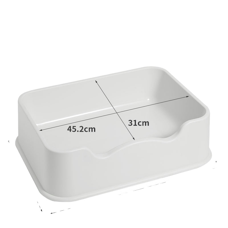 Open Cat Litter Box Nonstick Litter Pan Durable Standard Litter Box