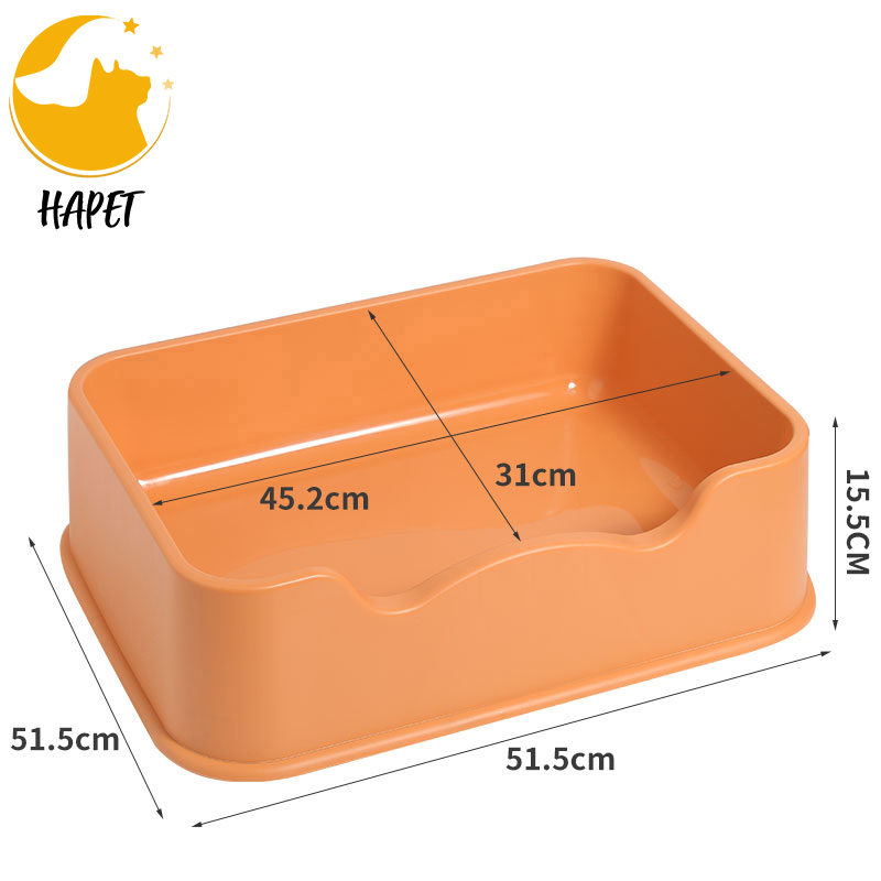 Open Cat Litter Box Nonstick Litter Pan Durable Standard Litter Box