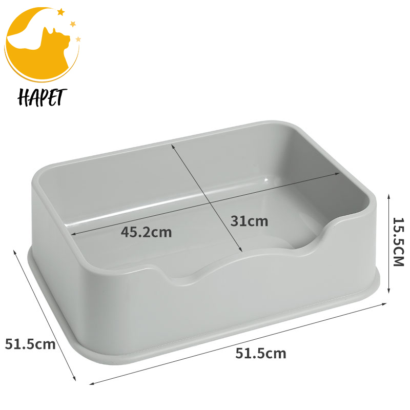 Open Cat Litter Box Nonstick Litter Pan Durable Standard Litter Box