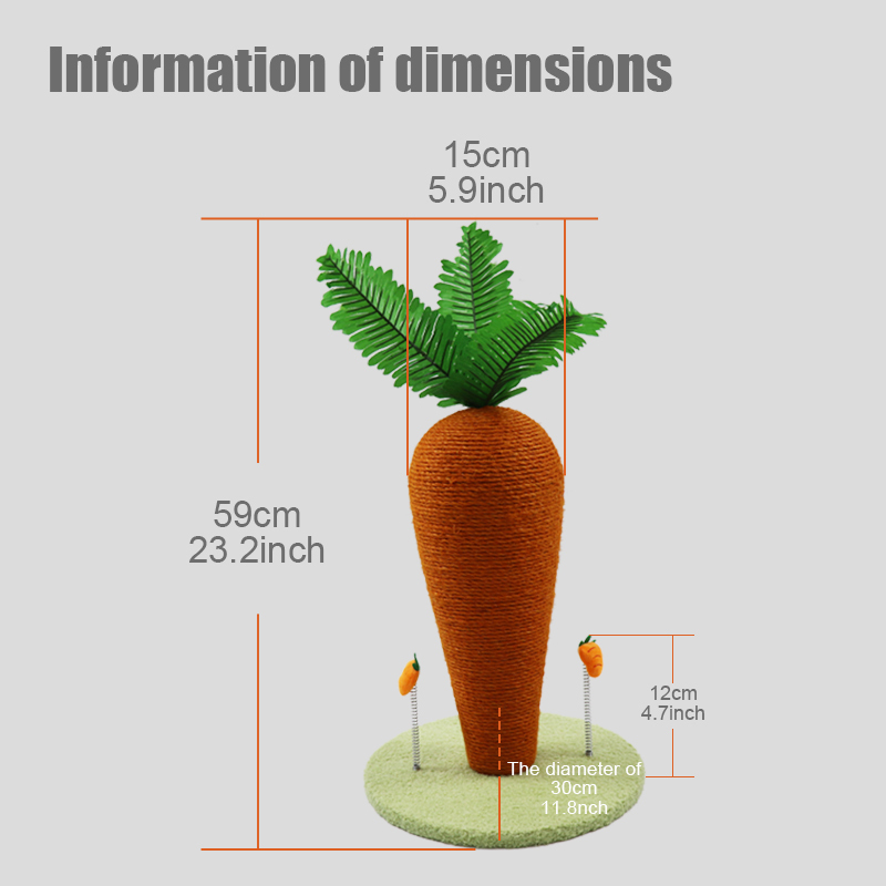 Training Toys for Kittens and Cats Carrot Cat Claw Scratcher Funny Kitten Cat Scratching Post