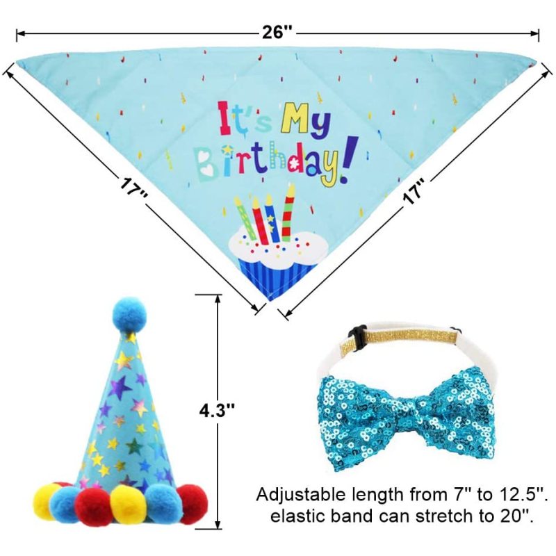 Wholesale Birthday For Dog Bandana Scarf And Dog Hat With Dog Bow Tie For Pet
