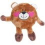 Holiday Brainey Squeak Plush Dog Toy Bear in Love