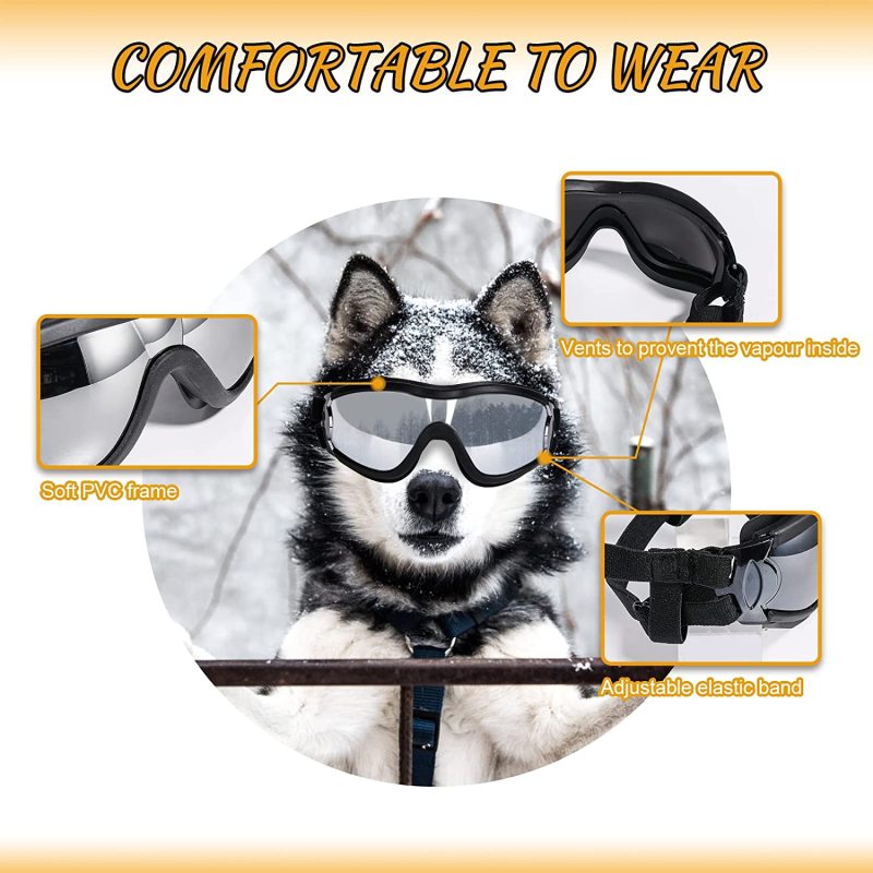UV Protection Wind Sunglasses for Dogs Pet Glasses Eye Wear Adjustable Strap