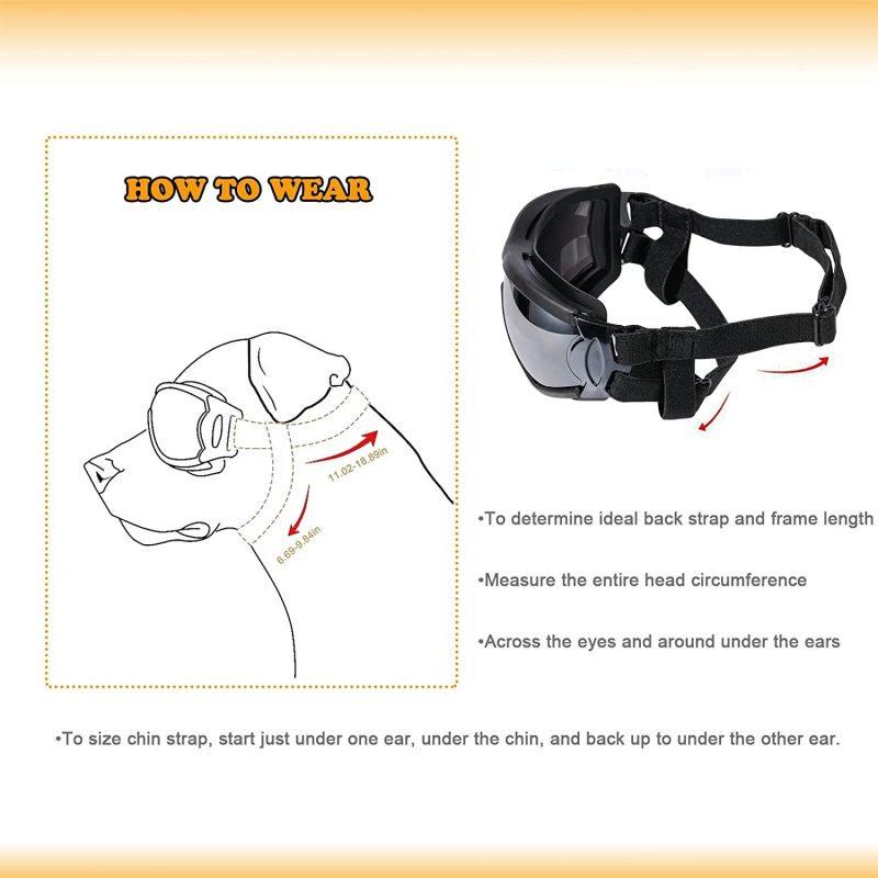 UV Protection Wind Sunglasses for Dogs Pet Glasses Eye Wear Adjustable Strap
