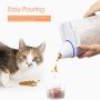 Pet Food Storage Container with Pour Spout and Measuring Cup, BPA-Free Plastic,Airtight Pet Dry Food Dispenser and Seal Buckles