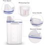 Pet Food Storage Container with Pour Spout and Measuring Cup, BPA-Free Plastic,Airtight Pet Dry Food Dispenser and Seal Buckles