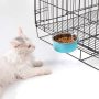 Crate Dog Food Water Bowls 2-in-1 Plastic Kennel Stainless Steel Pet Removable Hanging Cat Feeder Coop