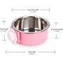 Crate Dog Food Water Bowls 2-in-1 Plastic Kennel Stainless Steel Pet Removable Hanging Cat Feeder Coop
