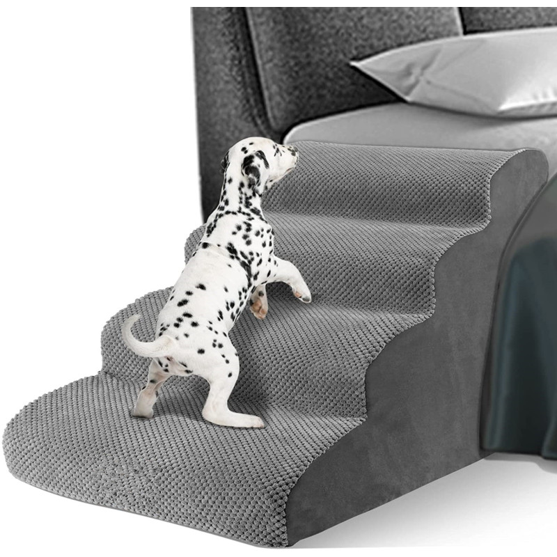 Extra Wide Deep Pet Steps Pet Stairs dog Ramp for Bed,Soft Foam Dog Ladder