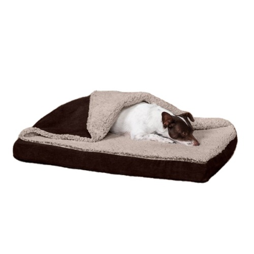 Pet Sofa Memory Foam Suede Blanket Memory Foam Cat Dog Bed Comfy Pet Bed with Blanket