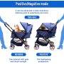 Dog Stroller with Reversible Handle Folding Pet Stroller for Dogs/Cats with 4 Wheels Puppy Stroller