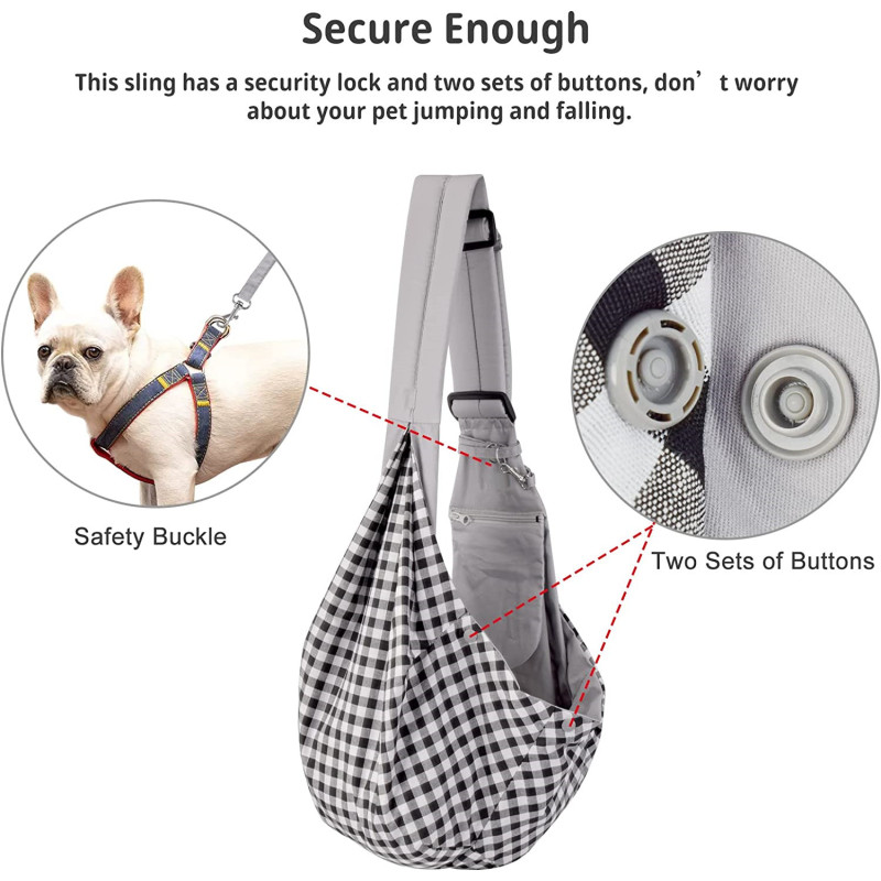 Design Adjustable Cat Sling Carrier Hands Free Reversible