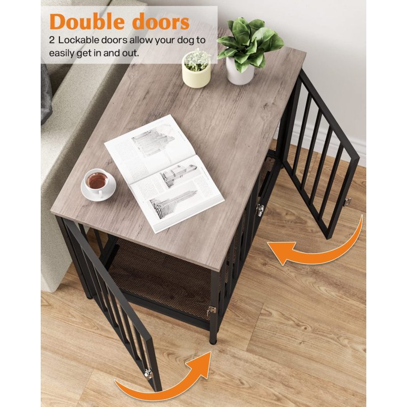 Durable,Easy to Assemble Dog Crate Kennel Cage with Strong Metal Frame