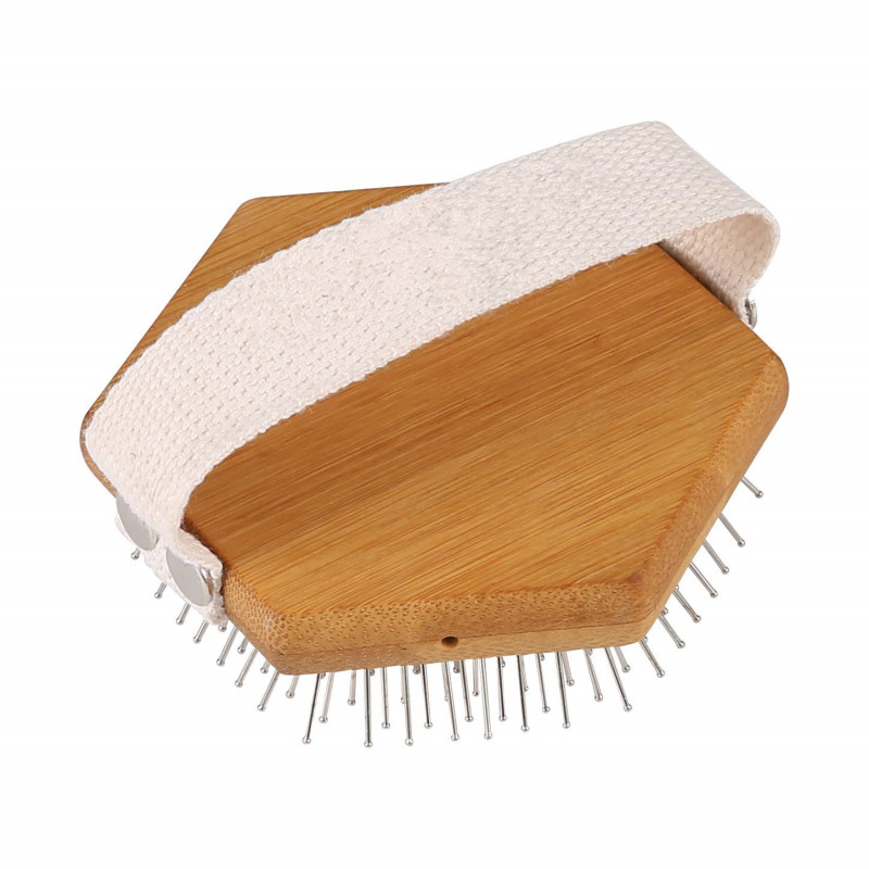 Detangler with Adjustable Strap Bamboo Dog Brush  for Pets Palm