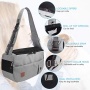 built-in poop bag dispenser phone pouch long band zipper suitable pet cat dog shoulder bag