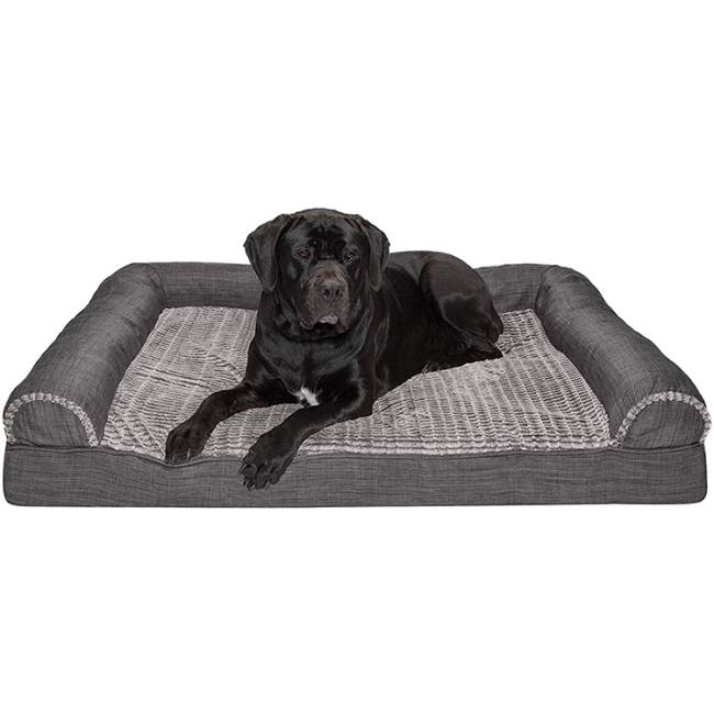 High Bolster Cooling Gel Memory Foam Pet Bed for Dogs and Cats Sofa Style Couch Indoor Dog Bed with Removable Washable Cover