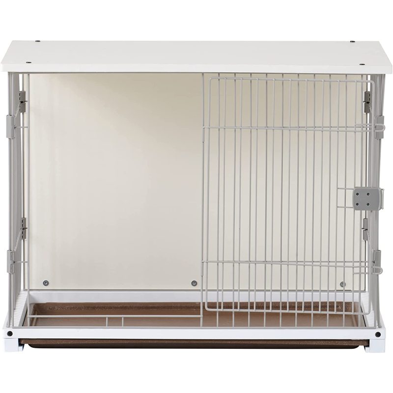 Furniture-Style Dog House Crates Wooden Structure Pets Kennel Crate with Movable Salver