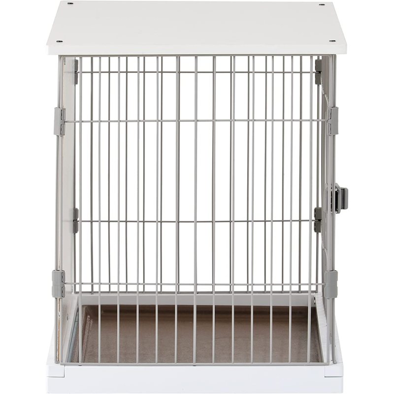 Furniture-Style Dog House Crates Wooden Structure Pets Kennel Crate with Movable Salver