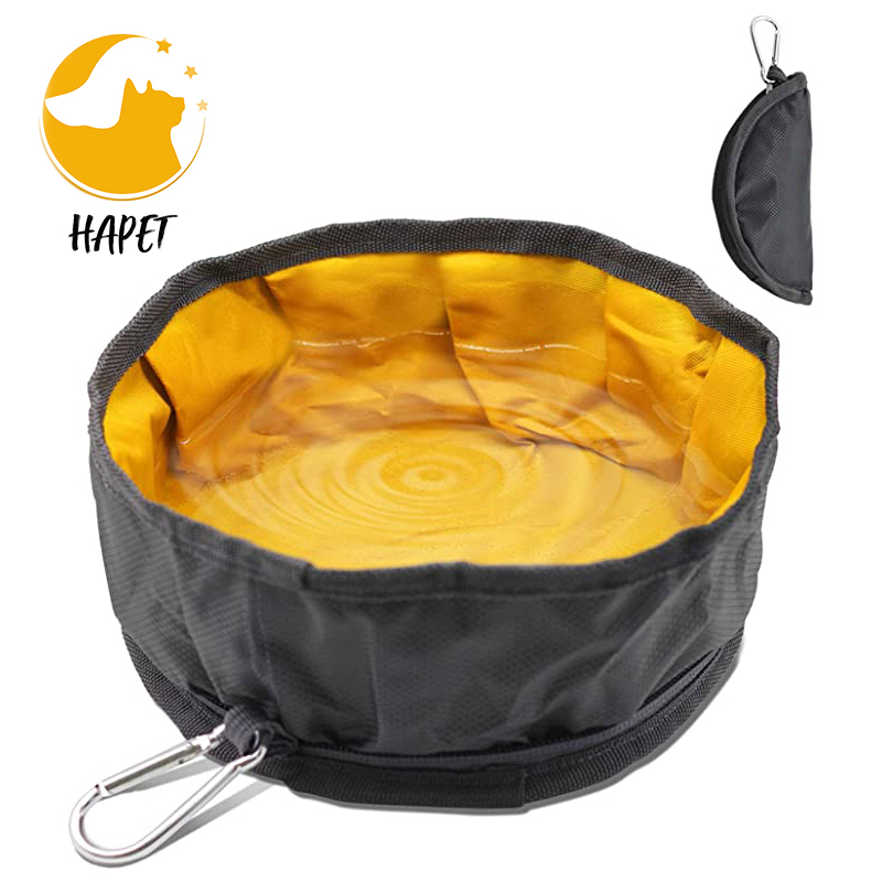 Collapsible Dog Travel Bowls, Large Lightweight Foldable Bowl Water and Food Bowls for Pets Dogs Cats with Zipper