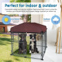 Weather Resistant Dog Kennel with Roof Cover Wire Pet Kennel