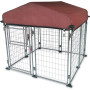 Weather Resistant Dog Kennel with Roof Cover Wire Pet Kennel