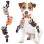 Cute Dog Rope Toy with Squeakers Tug of War Dog Toy Sloth Climbing Tree - Interactive Puppy Chew Toys for Small Medium Dogs