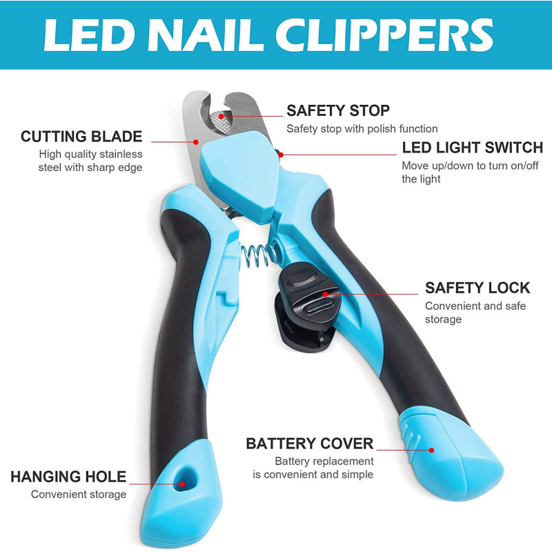 Comfortable Ergonomic Handle Pet Nail Cutter Gurender with Safety Guard