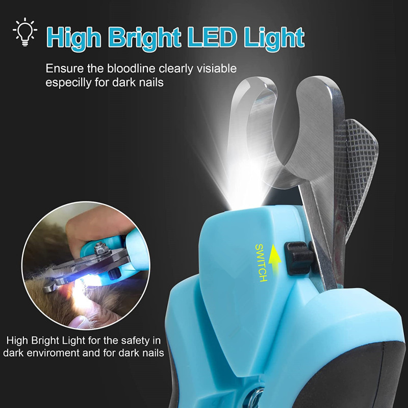 Comfortable Ergonomic Handle Pet Nail Cutter Gurender with Safety Guard