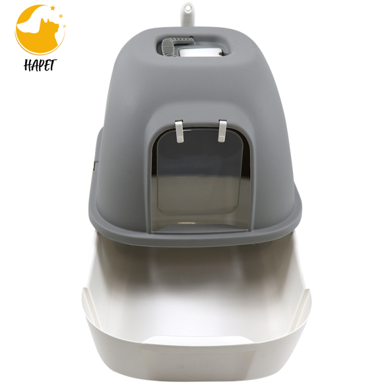 Pet Cat Litter Box with Lid,Top Entry Kitty Sifting Litter Box Kitten Toilet for Cats,Enclosure Pan with Mat No Smell