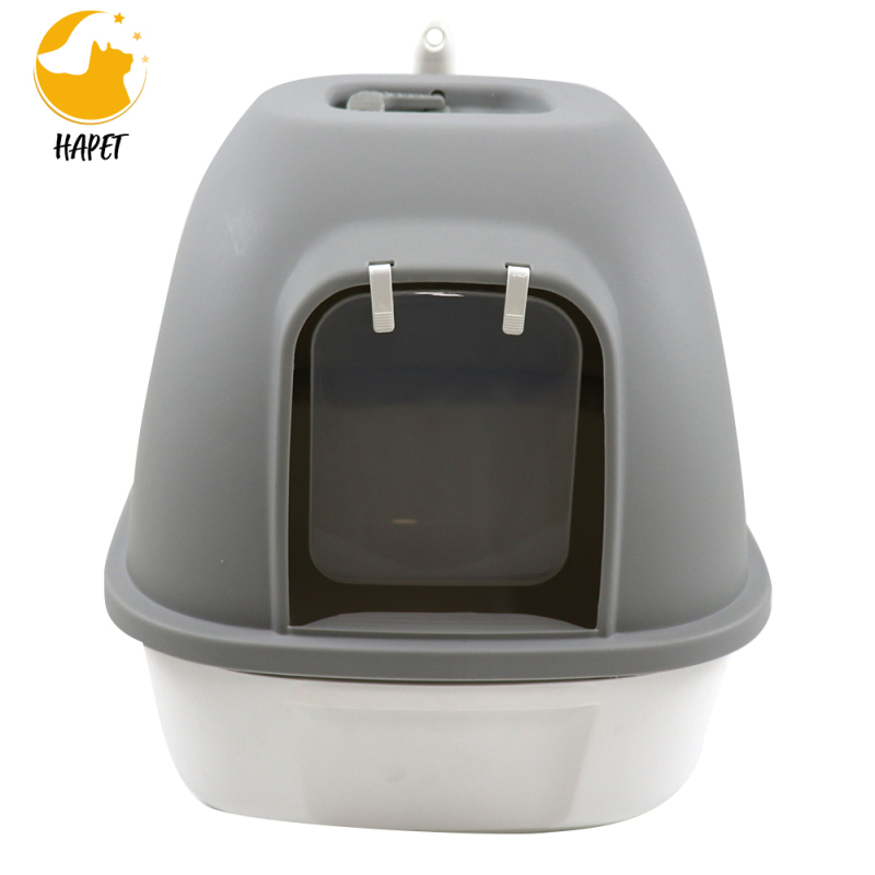 Pet Cat Litter Box with Lid,Top Entry Kitty Sifting Litter Box Kitten Toilet for Cats,Enclosure Pan with Mat No Smell