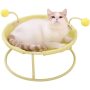 Detachable Washable Cat Hammock Elevated Cat Bed with Steel Frame and Teaser Toy Ball
