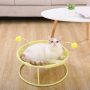Detachable Washable Cat Hammock Elevated Cat Bed with Steel Frame and Teaser Toy Ball