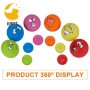 Squeaky Dog Toys Funny Face Chewing Latex Rubber Soft Fetch Play Interactive Dog Balls for Puppy Small Medium Pet Dog