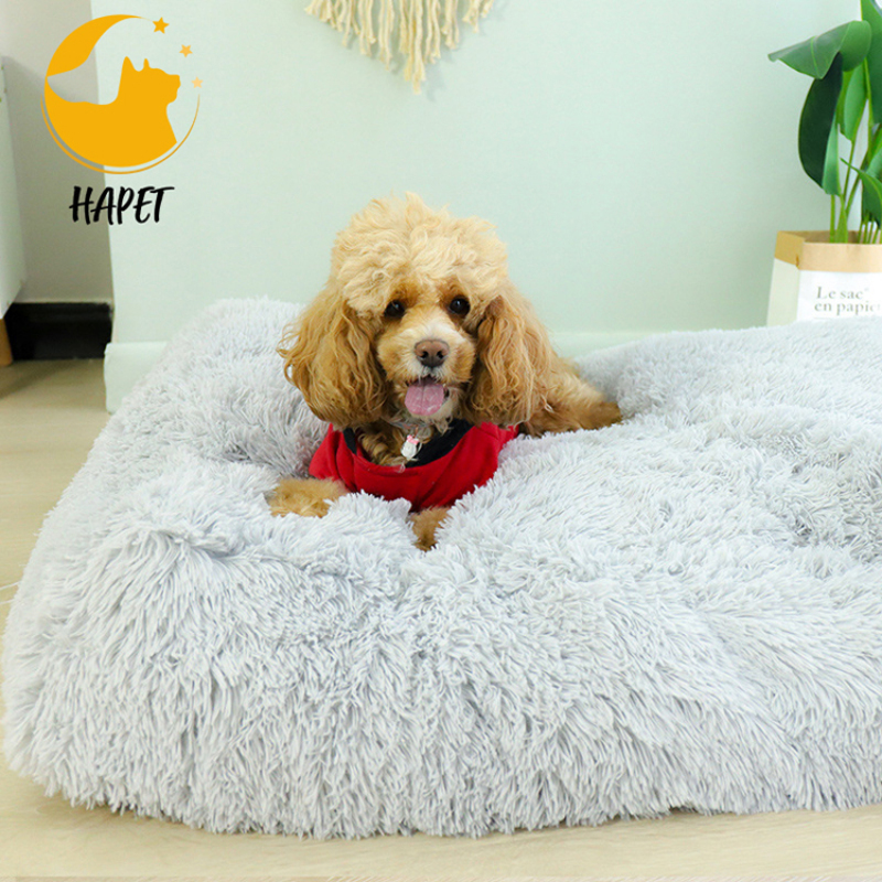 Plush square doghouse cat cushion pet nest deep sleep Wholesale Custom Luxury Large Cat Bed Colorful Plush Pet Dog Bed