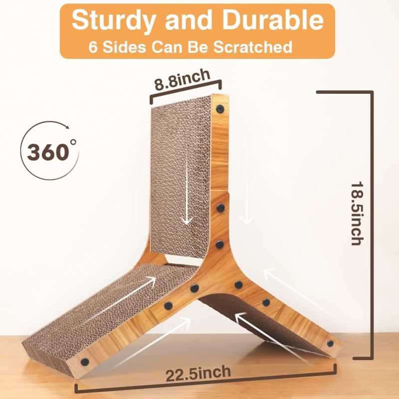 Cat Scratcher Pad, Cardboard for Indoor and Kitten, Vertical Scratch Board, Stable