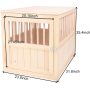 Wood Dog Crate Furniture Kennel for Medium Dogs End Table Indoor Dog House Torched Farmhouse Style