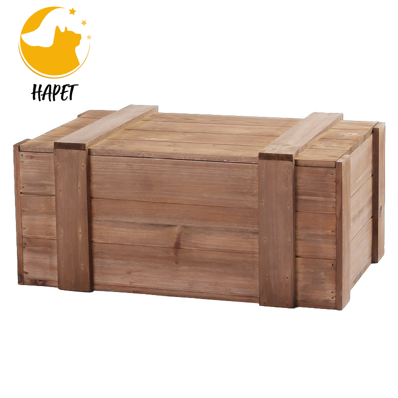Handmade Pet Casket Wooden Burial Coffin with Pet Name Carving for Dogs & Cats Funeral