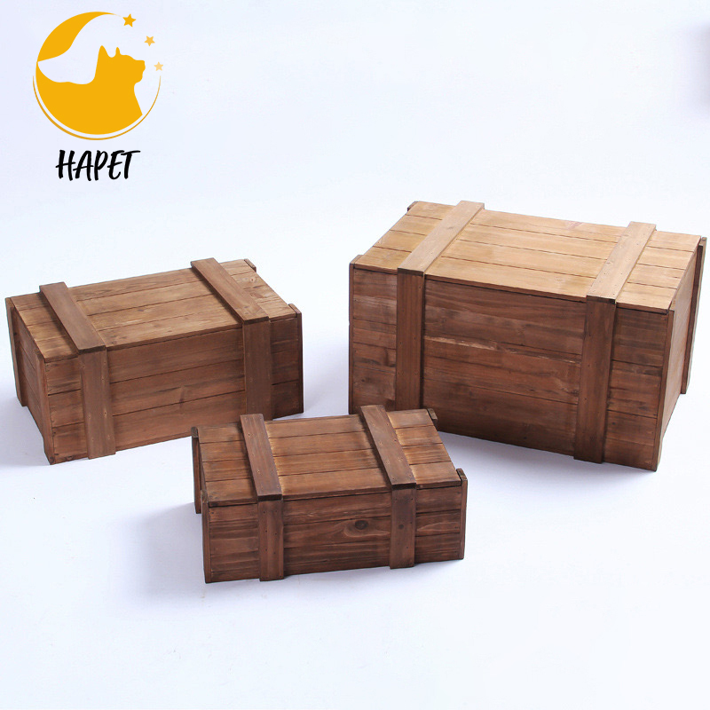 Handmade Pet Casket Wooden Burial Coffin with Pet Name Carving for Dogs & Cats Funeral