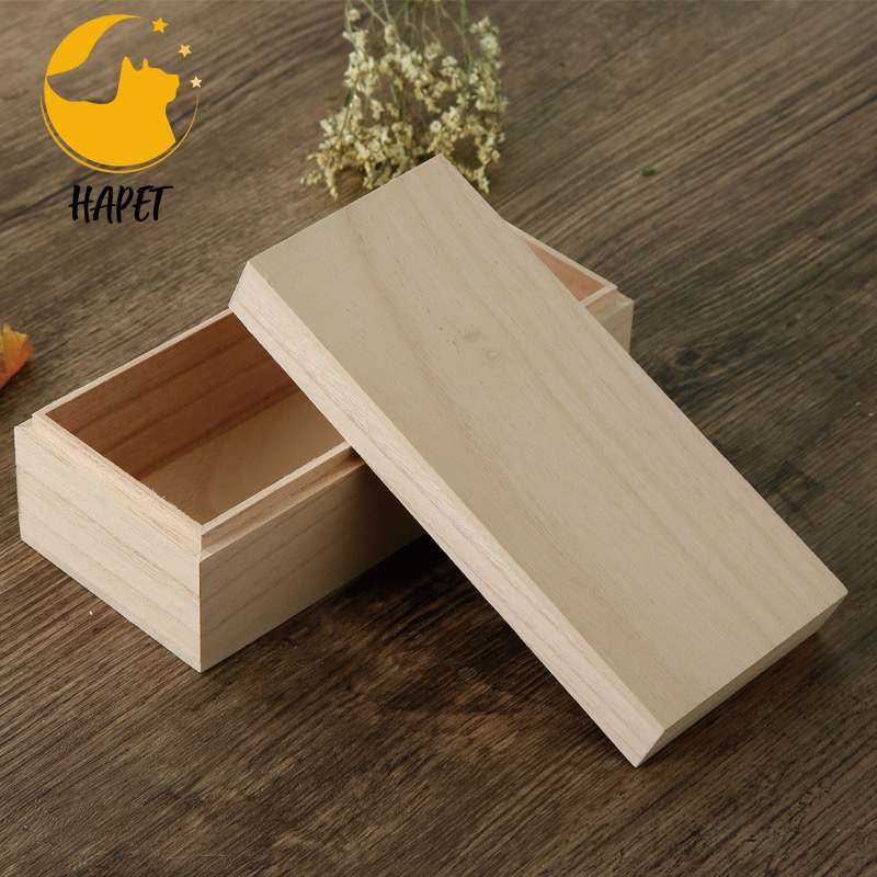 Handmade Pet Casket Wooden Burial Coffin with Pet Name Carving for Dogs & Cats Funeral