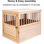 End Table Indoor Dog House Torched Farmhouse Style Dog Crate Furniture for Medium Dogs