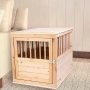 End Table Indoor Dog House Torched Farmhouse Style Dog Crate Furniture for Medium Dogs